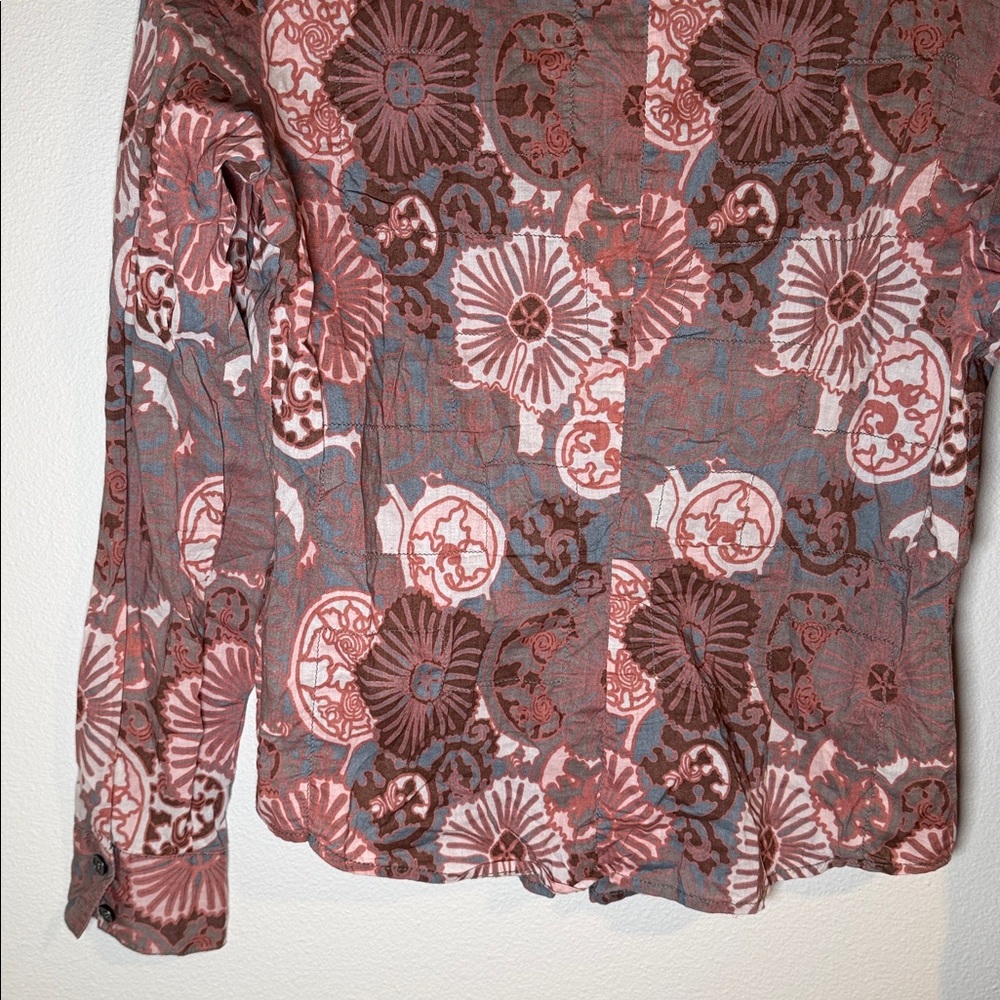 Sandwich Patterned Lightweight Button Up Blouse - image 5